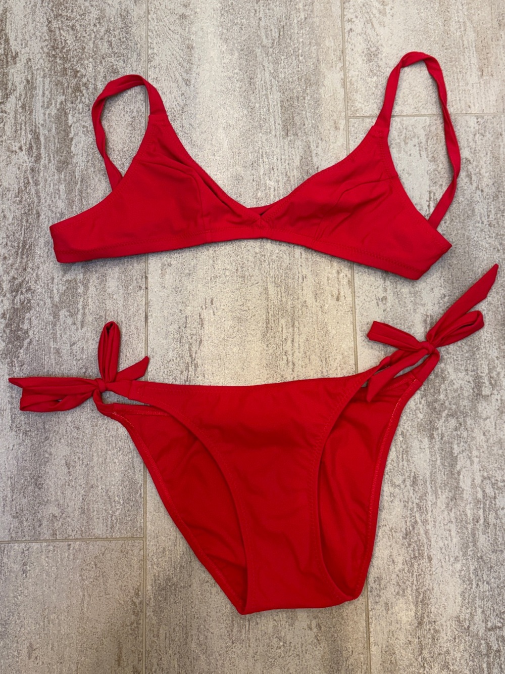 Pain de Sucre Red Tie-Side Bikini Set